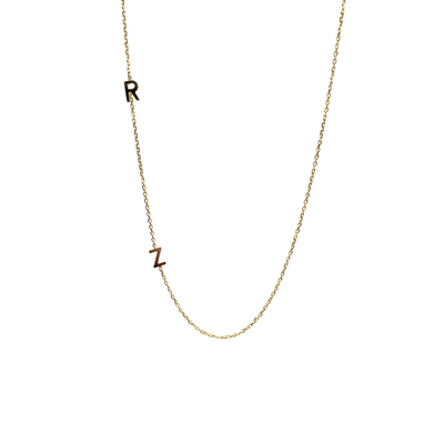 Double Initial Necklace in Gold