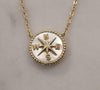 Mother of Pearl Compass Necklace