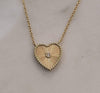 Fluted Heart CZ Necklace