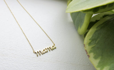 Sterling Silver Cursive Mama Necklace