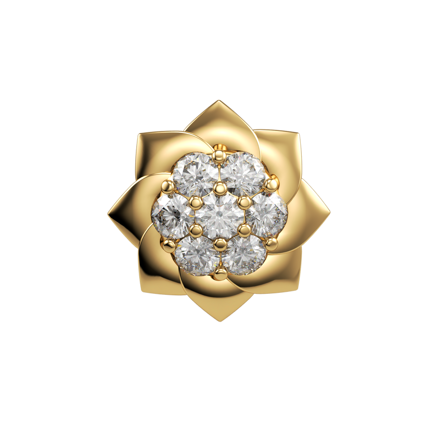 SKINNY SILVER SUNFLOWER CHARM (YELLOW)