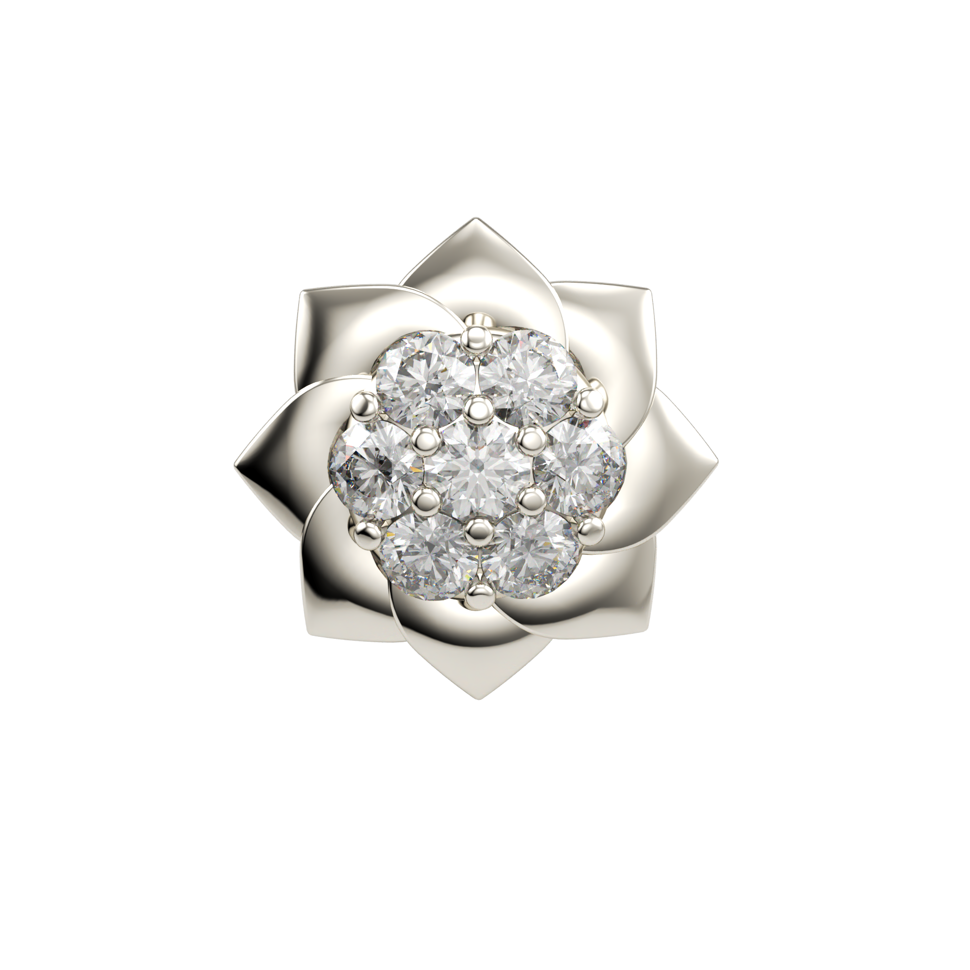 SKINNY SILVER SUNFLOWER CHARM (WHITE)