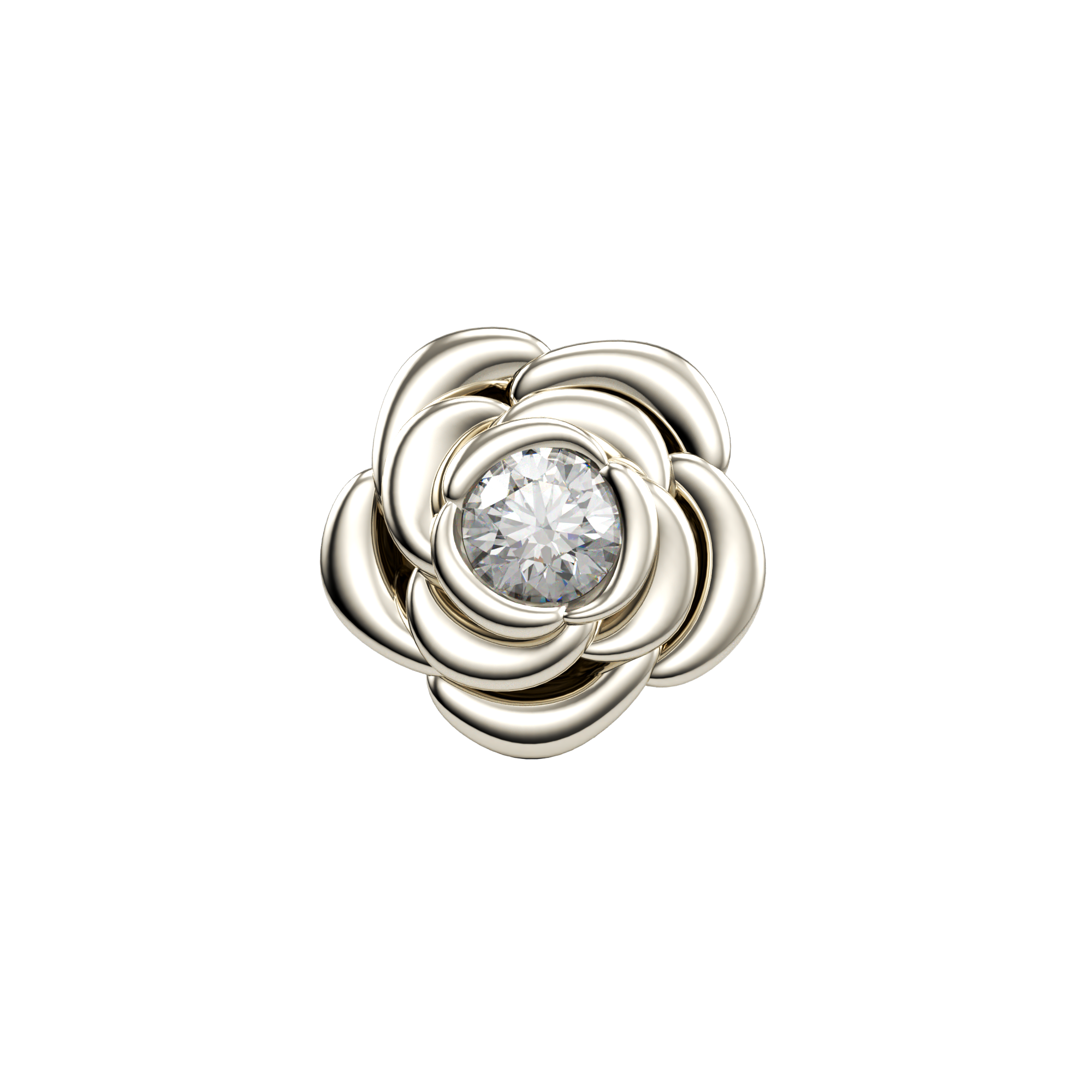 SKINNY SILVER ROSE  CHARM (WHITE)
