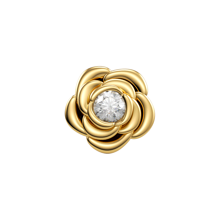 SKINNY SILVER ROSE CHARM (YELLOW)