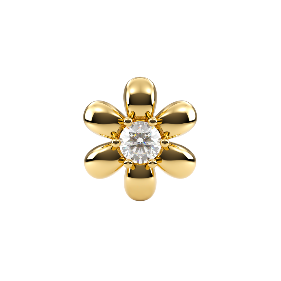 SKINNY SILVER DAISY CHARM (YELLOW)