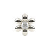 SKINNY SILVER DAISY CHARM (WHITE)