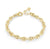 Miss Mimi Small Flat Coffee Bean Bracelet - Gold/Silver