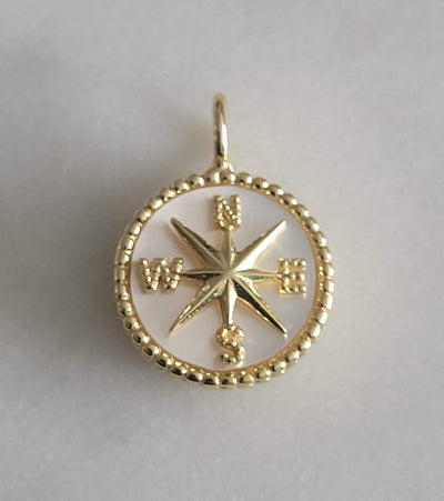 Mother of Pearl Compass Charm