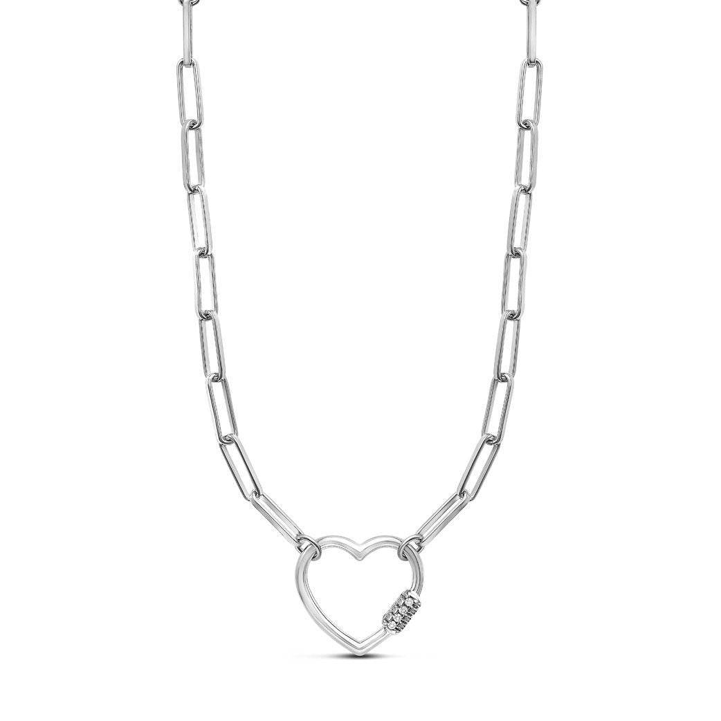 Miss Mimi Heart Paperlink Chain Necklace - Gold/Silver