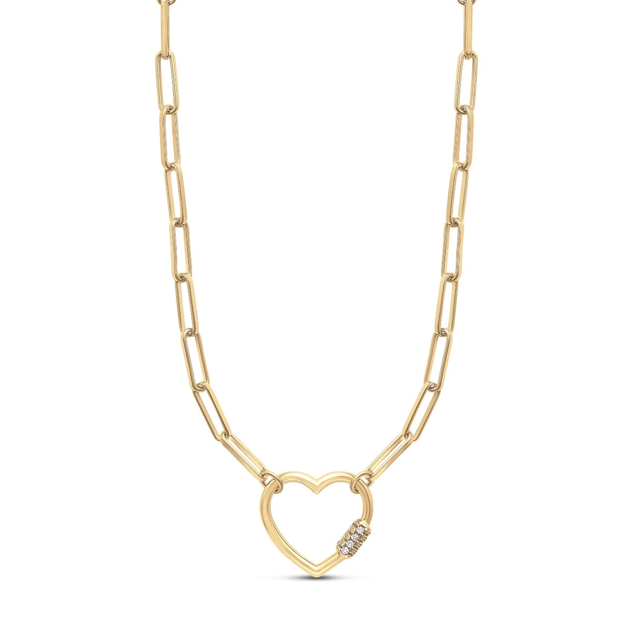 Miss Mimi Heart Paperlink Chain Necklace - Gold/Silver