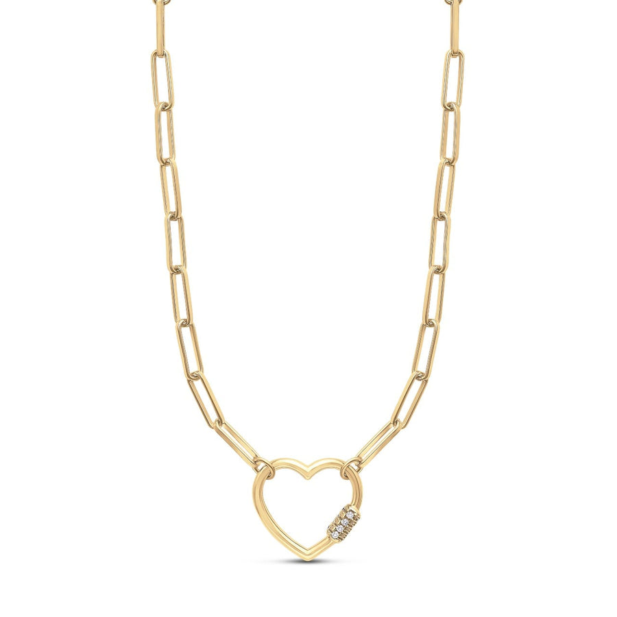 Miss Mimi Heart Paperlink Chain Necklace - Gold/Silver