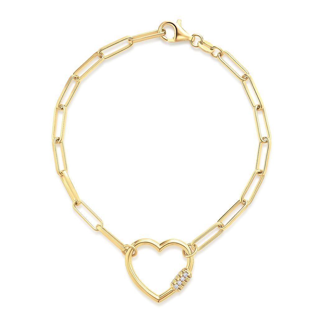 Miss Mimi Heart Paperlink Chain Necklace - Gold/Silver