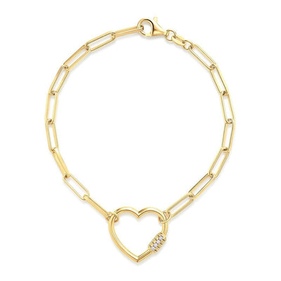 Miss Mimi Heart Paperlink Chain Necklace - Gold/Silver