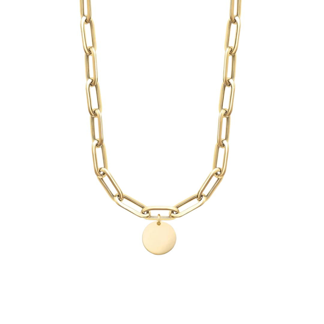 Miss Mimi Round Disc on Paper Link Chain