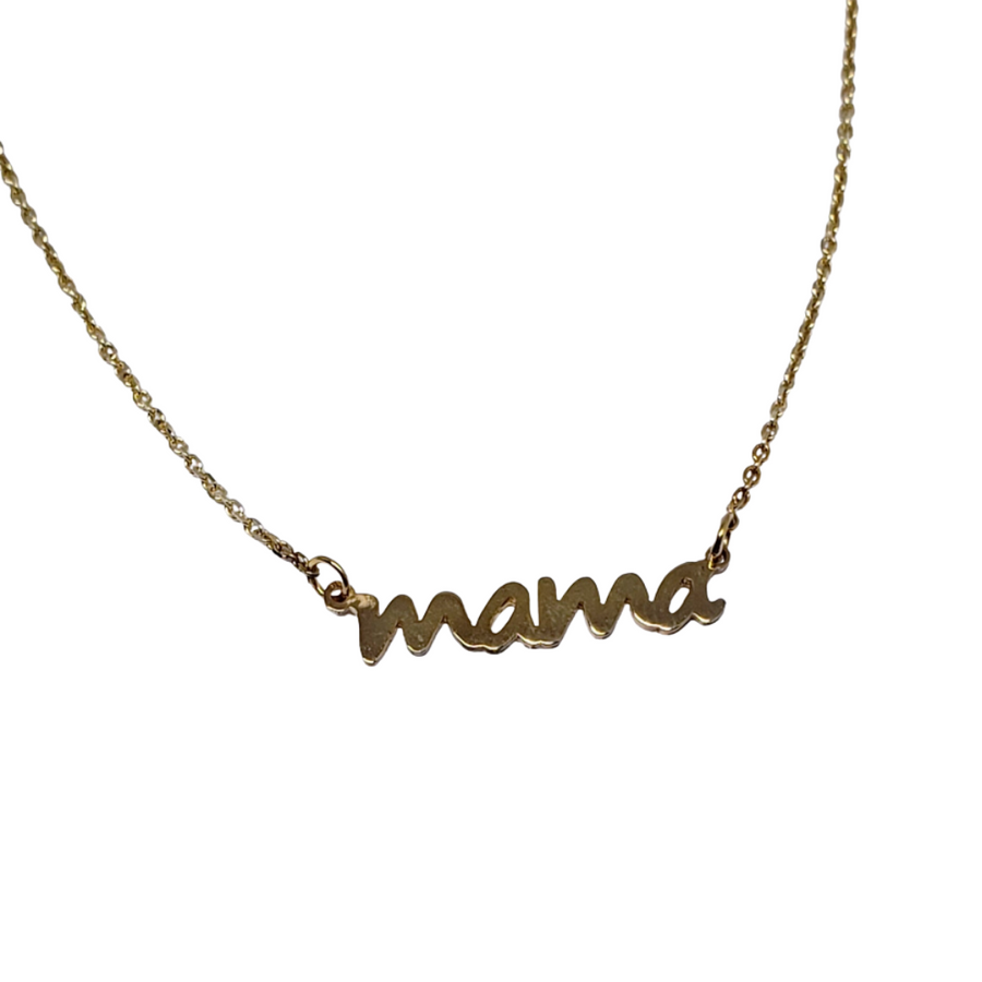 10kt Yellow Gold Mama Necklace