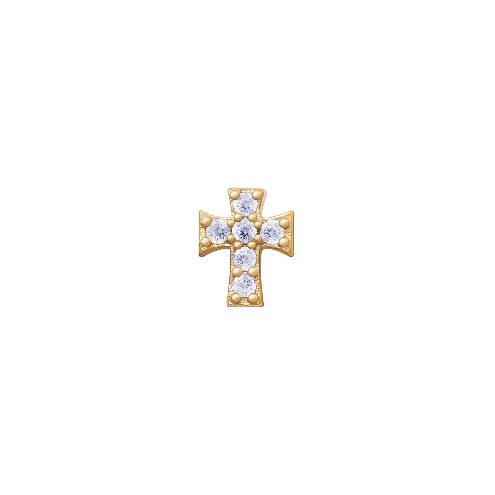 SKINNY CROSS CHARM- YELLOW