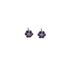 14kt Purple CZ Flower Screwback Stud