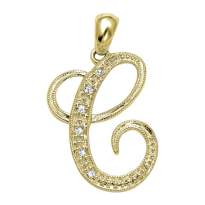 14kt gold Mini Diamond Script initials