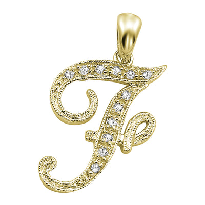 14kt gold Mini Diamond Script initials