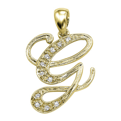 14kt gold Mini Diamond Script initials