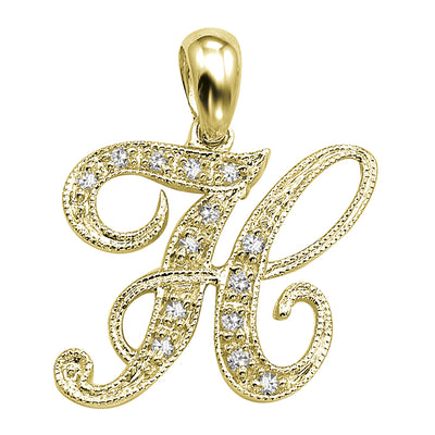 14kt gold Mini Diamond Script initials