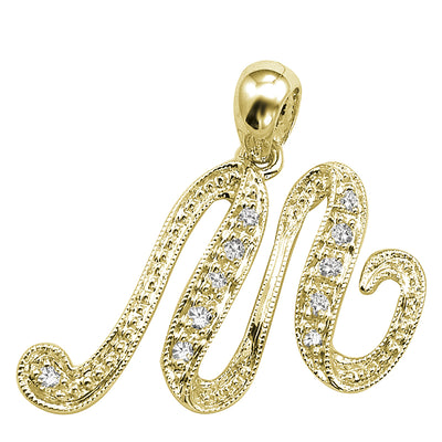 14kt gold Mini Diamond Script initials