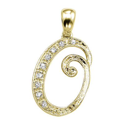 14kt gold Mini Diamond Script initials