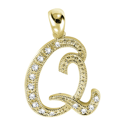 14kt gold Mini Diamond Script initials