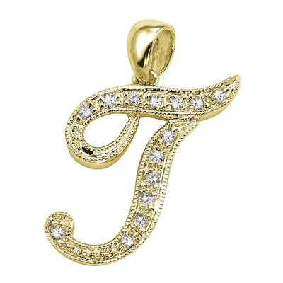 14kt gold Mini Diamond Script initials