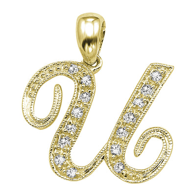 14kt gold Mini Diamond Script initials