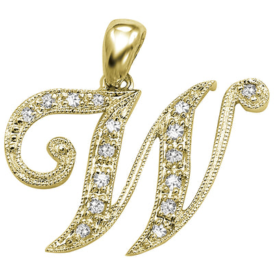 14kt gold Mini Diamond Script initials