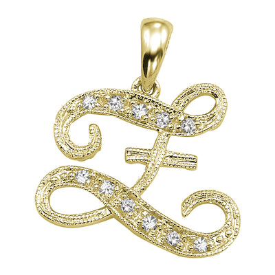 14kt gold Mini Diamond Script initials