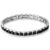 Italgem Ion Plated Stainless Steel Swiss Bracelet - Black/Silver