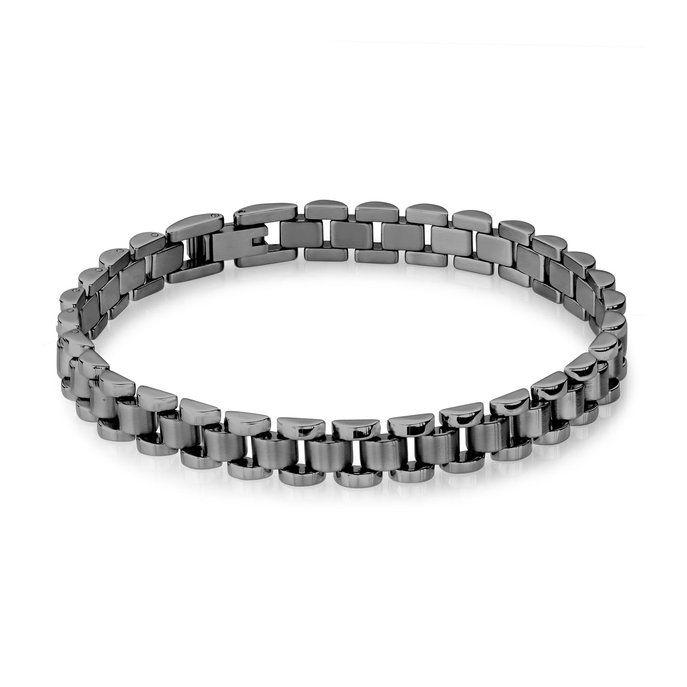Italgem Ion Plated Stainless Steel Swiss Bracelet - Gunmetal