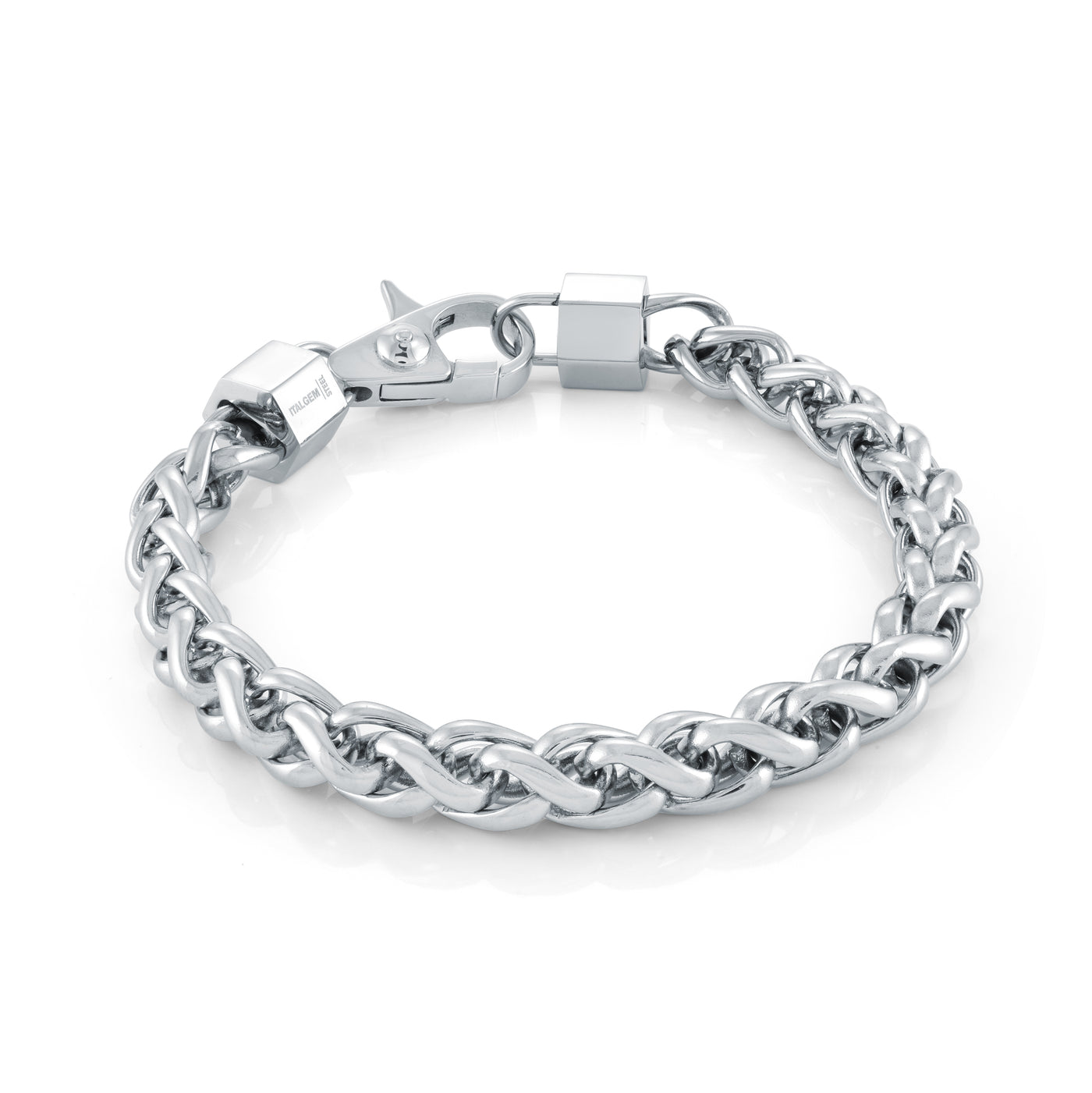 Italgem 8mm Wheat Link Bracelet - Silver