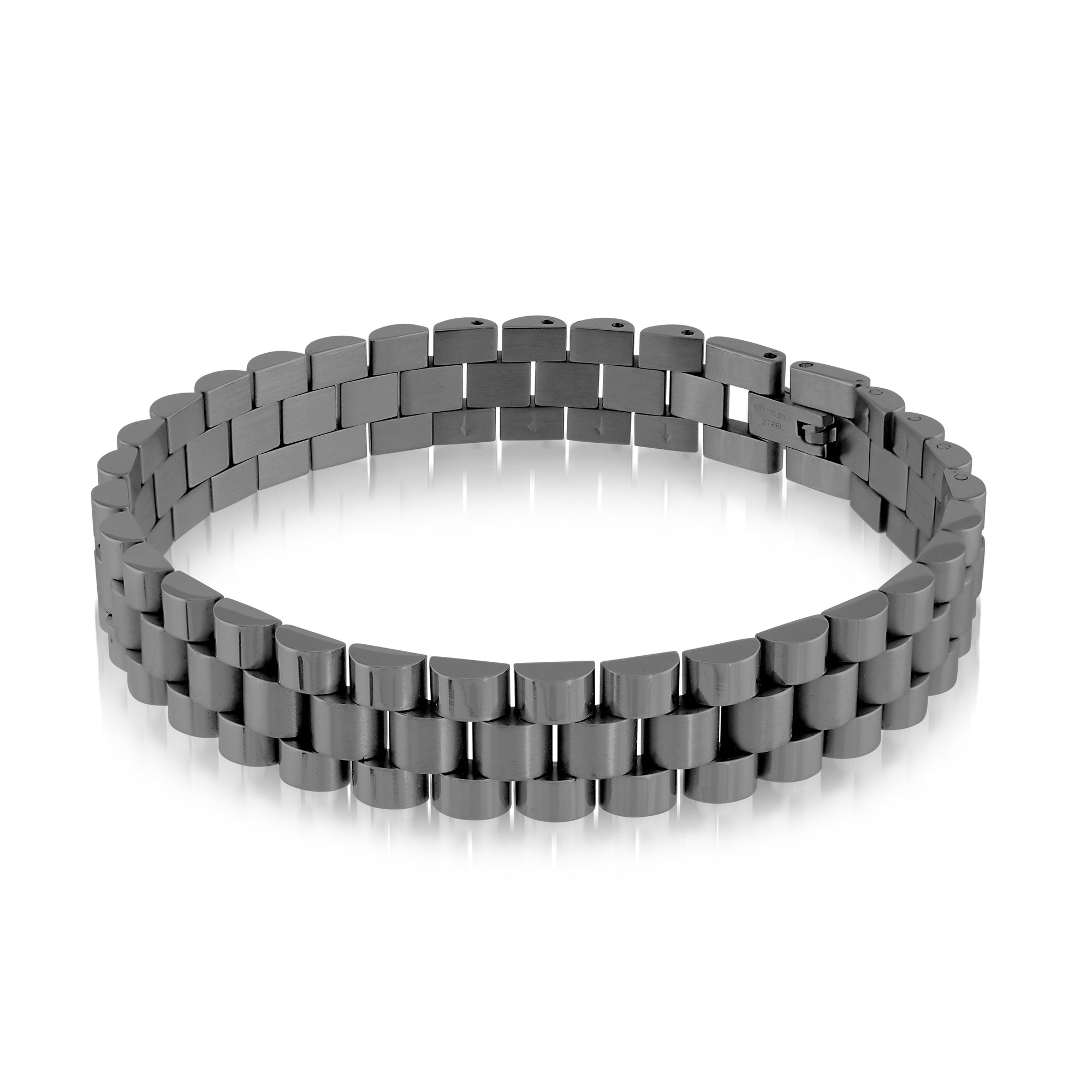 Italgem Ion Plated Stainless Steel Bracelet - Gunmetal