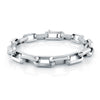 Italgem 9mm Matte Rectangular Large Link Bracelet- Silver