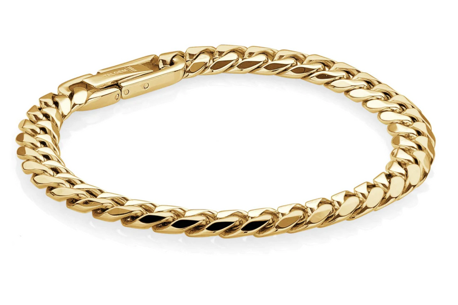 Italgem 7.7mm Curb Link Bracelet - Gold