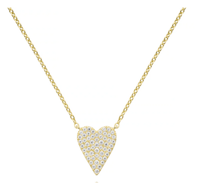 Miss Mimi Sharp Pave Heart on Chain - Gold/Silver
