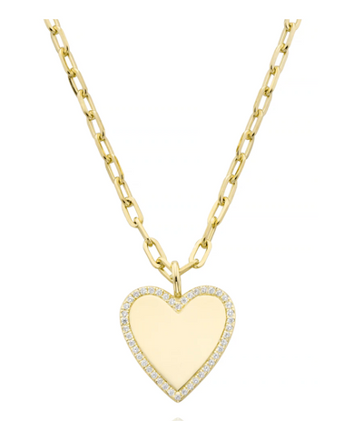 Miss Mimi Large Contour Heart on chain - Gold/Silver