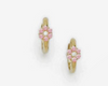 14KT Flower Huggies - Pink