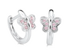 Butterfly Mini Hoops - White/Pink