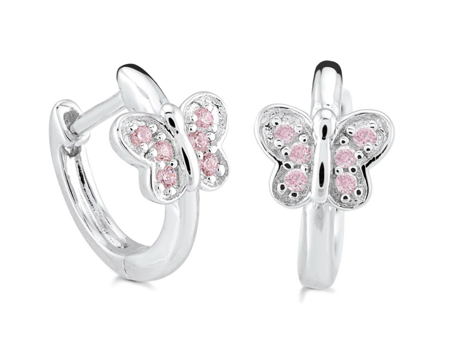 Sterling silver Butterfly Mini Hoops