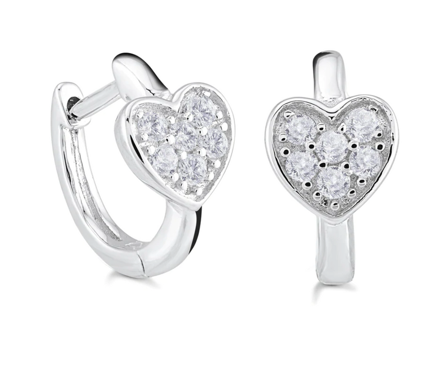 Sterling silver Heart Mini Hoops