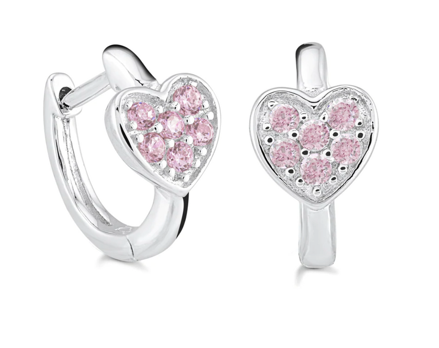 Sterling silver Heart Mini Hoops