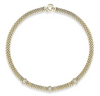 Miss Mimi Flexible Intertwined Link Necklace With 3 Bar Pave