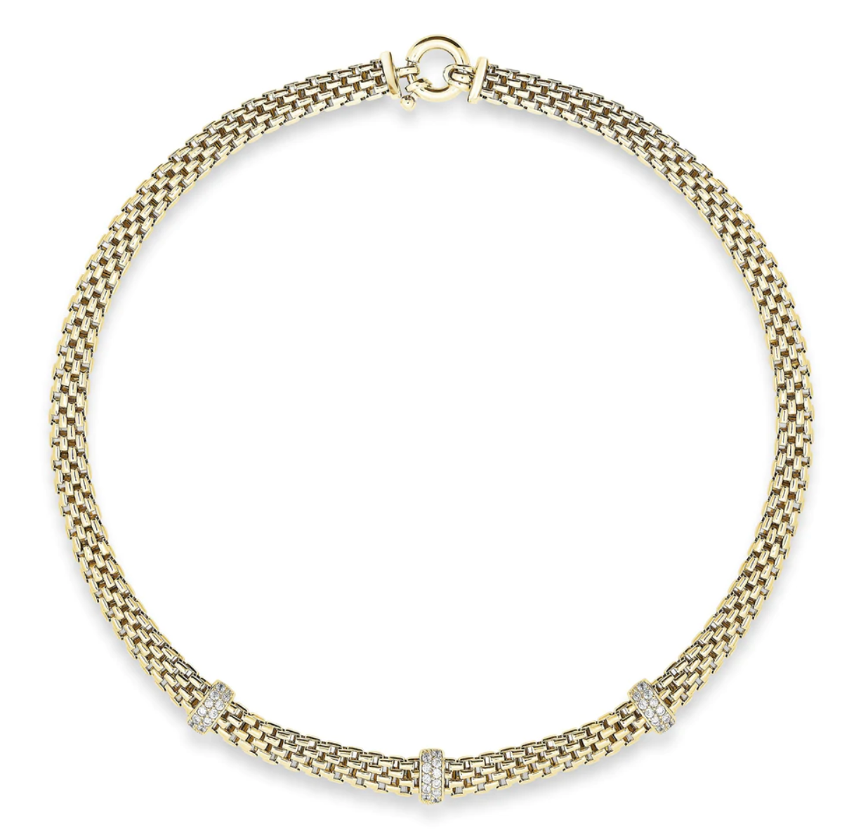 Miss Mimi 3 Bar Station Flexible Mesh Necklace