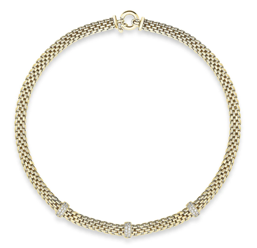 Miss Mimi 3 Bar Station Flexible Mesh Necklace