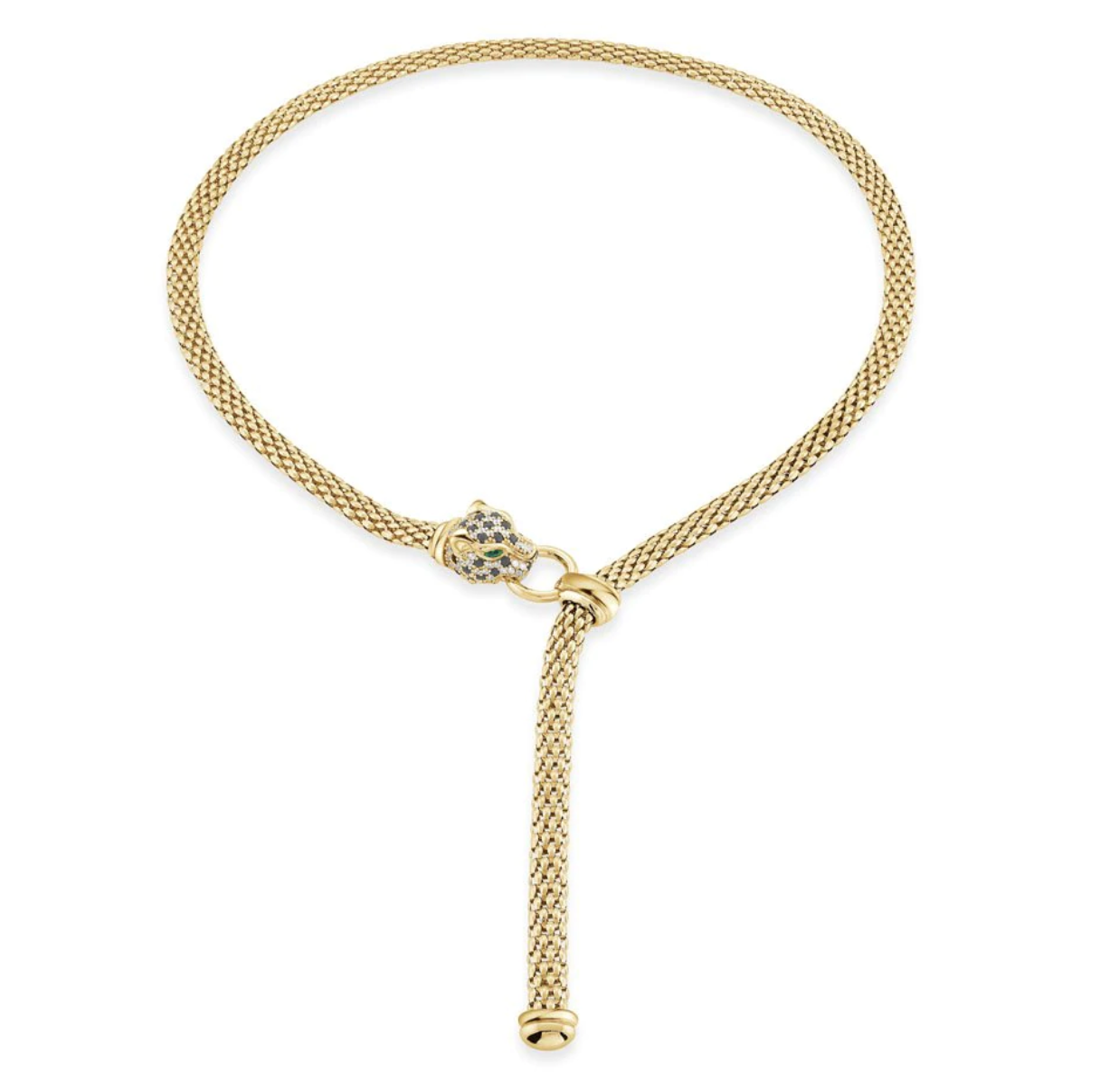 YELLOW GOLD SNAKE MESH NECKLACE