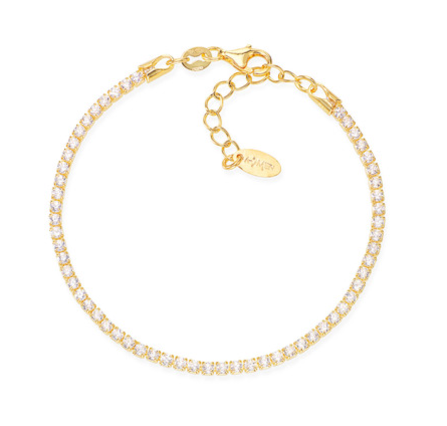 Tennis Bracelet Golden Zircons White